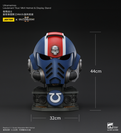 JoyToy - Warhammer 40000 - Ultramarines Lieutenant Titus' MkX Helmet & Display Stand