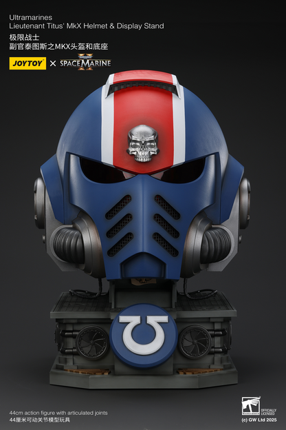 JoyToy - Warhammer 40000 - Ultramarines Lieutenant Titus' MkX Helmet & Display Stand