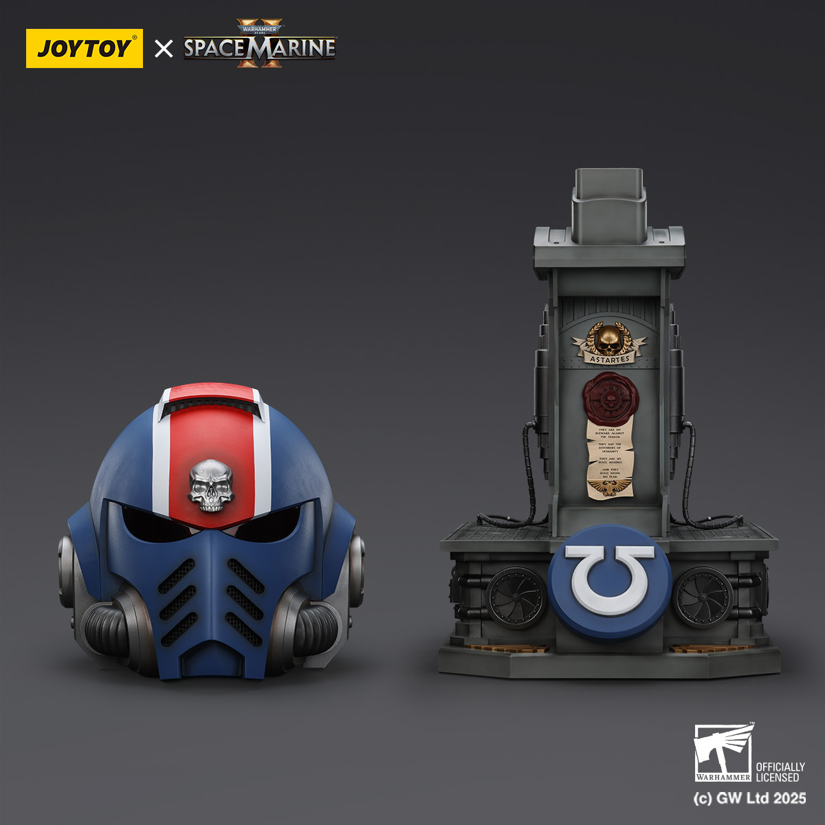 JoyToy - Warhammer 40000 - Ultramarines Lieutenant Titus' MkX Helmet & Display Stand