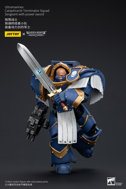 JoyToy - Warhammer 40000 - Space Marine Ultramarines Cataphractii Terminator Squad Sergeant with Power Sword