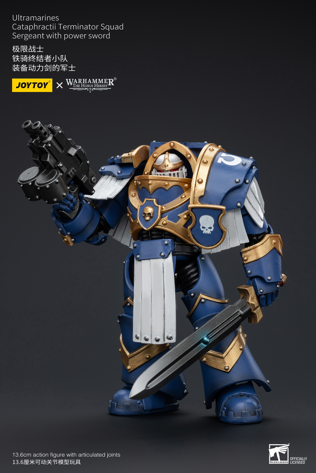 JoyToy - Warhammer 40000 - Space Marine Ultramarines Cataphractii Terminator Squad Sergeant with Power Sword