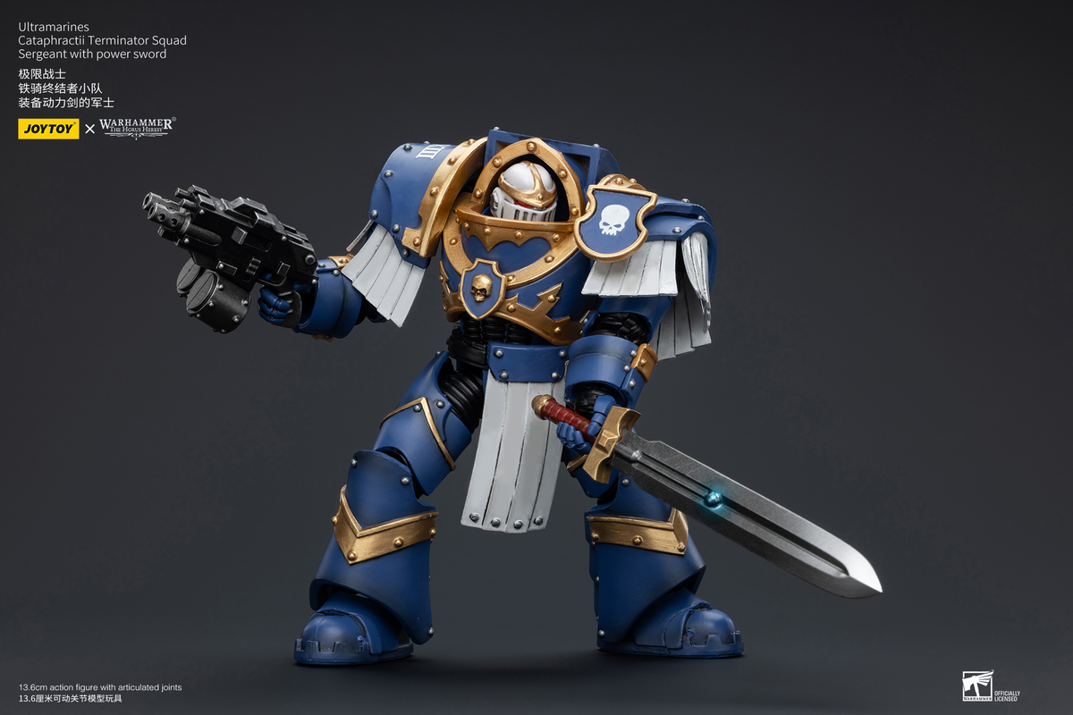 JoyToy - Warhammer 40000 - Space Marine Ultramarines Cataphractii Terminator Squad Sergeant with Power Sword