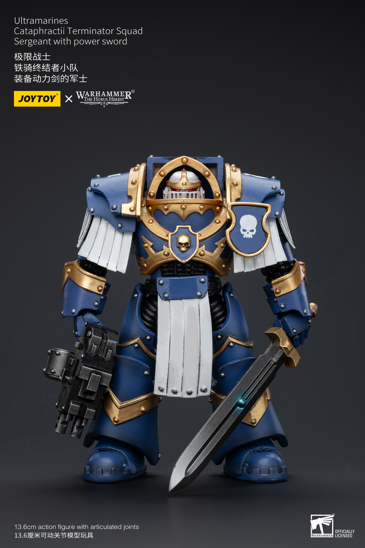 JoyToy - Warhammer 40000 - Space Marine Ultramarines Cataphractii Terminator Squad Sergeant with Power Sword
