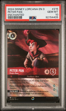 PETER PAN ENCHANTED 2024 DISNEY LORCANA EN 3-INTO THE INKLANDS PSA GEM MT 10