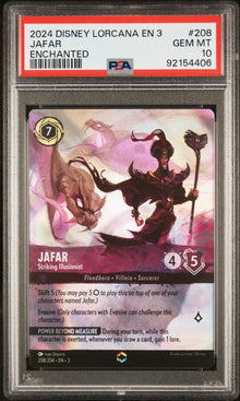 JAFAR ENCHANTED 2024 DISNEY LORCANA EN 3-INTO THE INKLANDS PSA GEM MT 10