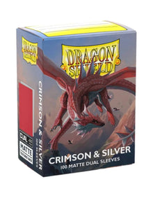 Dragon Shield Dual Matte Standard Sleeves - Crimson & Silver (100 Pack)