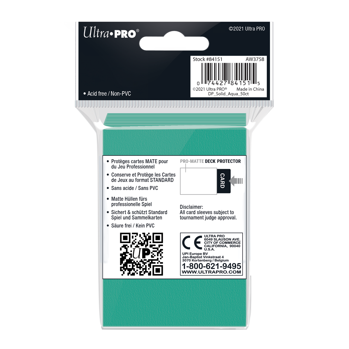 Ultra PRO: Standard 50ct Sleeves - PRO-Matte (Aqua)